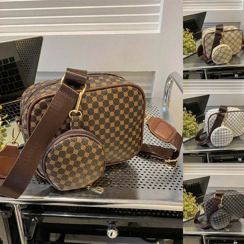 Vintage Pattern Crossbody Bags For Women Shoulder Shell Bag Trend Brown