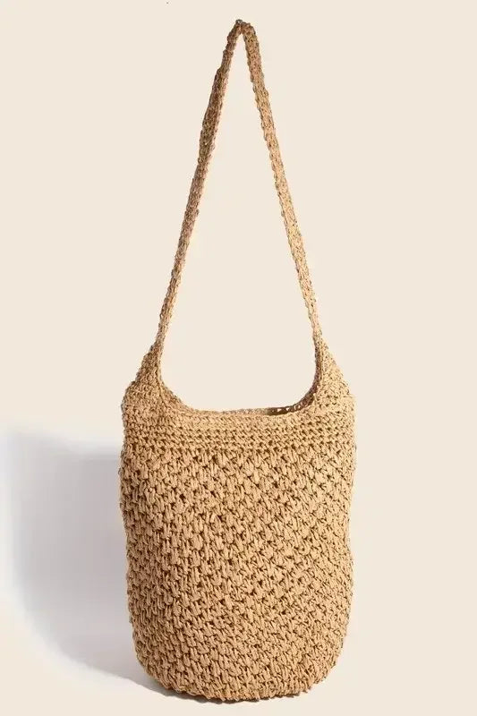 Fame Intricate Braided Hobo Shoulder Bag Camel / One Size