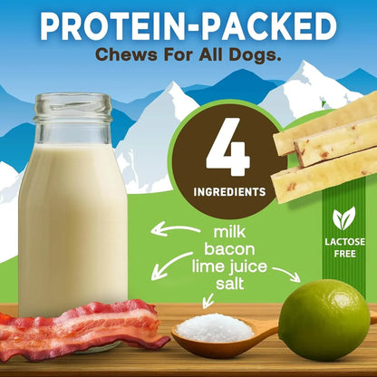 Bacon Flavor Gold Yak Chews for Large Dogs (1 lb to 5lb Bags) 16 small sticks