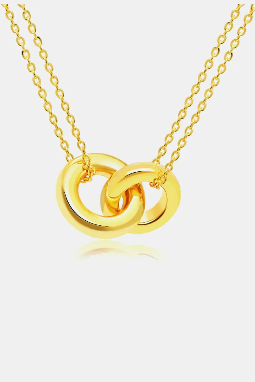Linked Ring Pendant Chain Necklace Gold / One Size