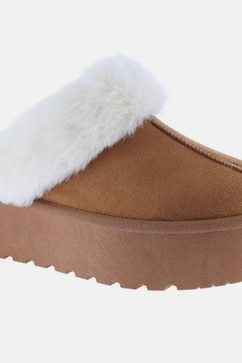 Weeboo Thick Bottom Fur Trim Snow Slippers Tan / 6.5