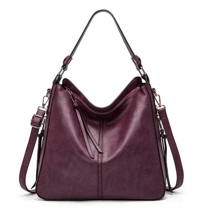 Hobos Zipper Bucket Bags With Adjustable Shoulder-strap Handbags Dark Purple