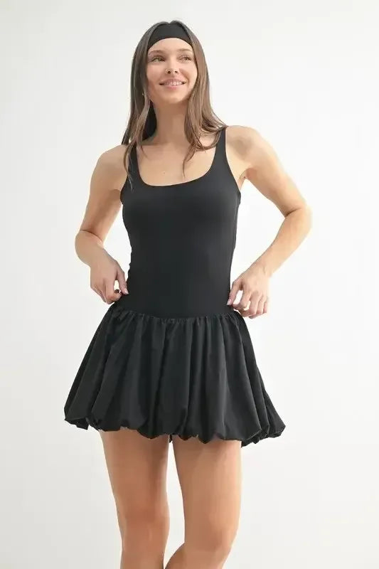 MONO B Bubble Active Mini Dress BLACK / S