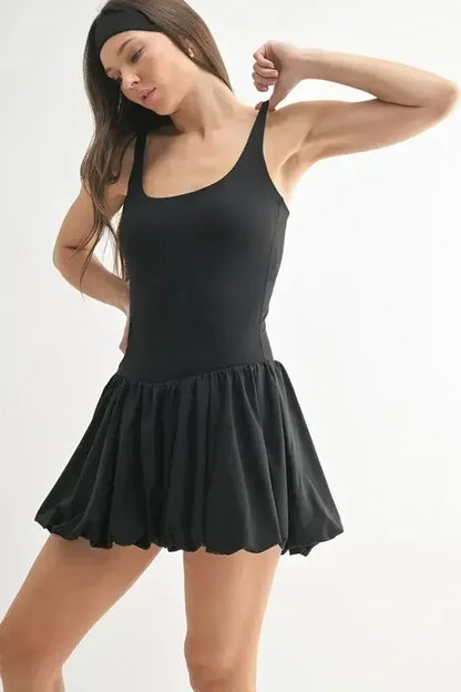 MONO B Bubble Active Mini Dress BLACK / S
