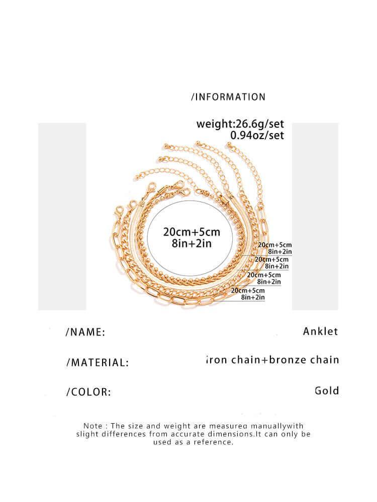 Love Beaded Punk Chain Foot Chain Set Hip Hop Personalized Snake Bone Chain Foot Anklet eprolo
