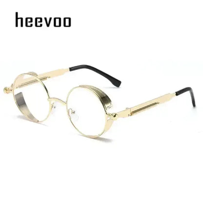 Fashion Round Sun Glasses Gold Clear
