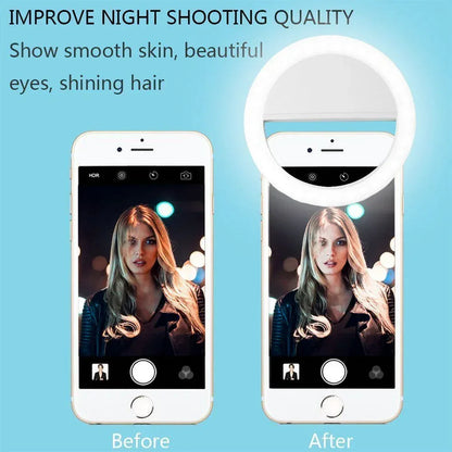 Portable Selfie Ring Clip On for Mobile Phone Default Title