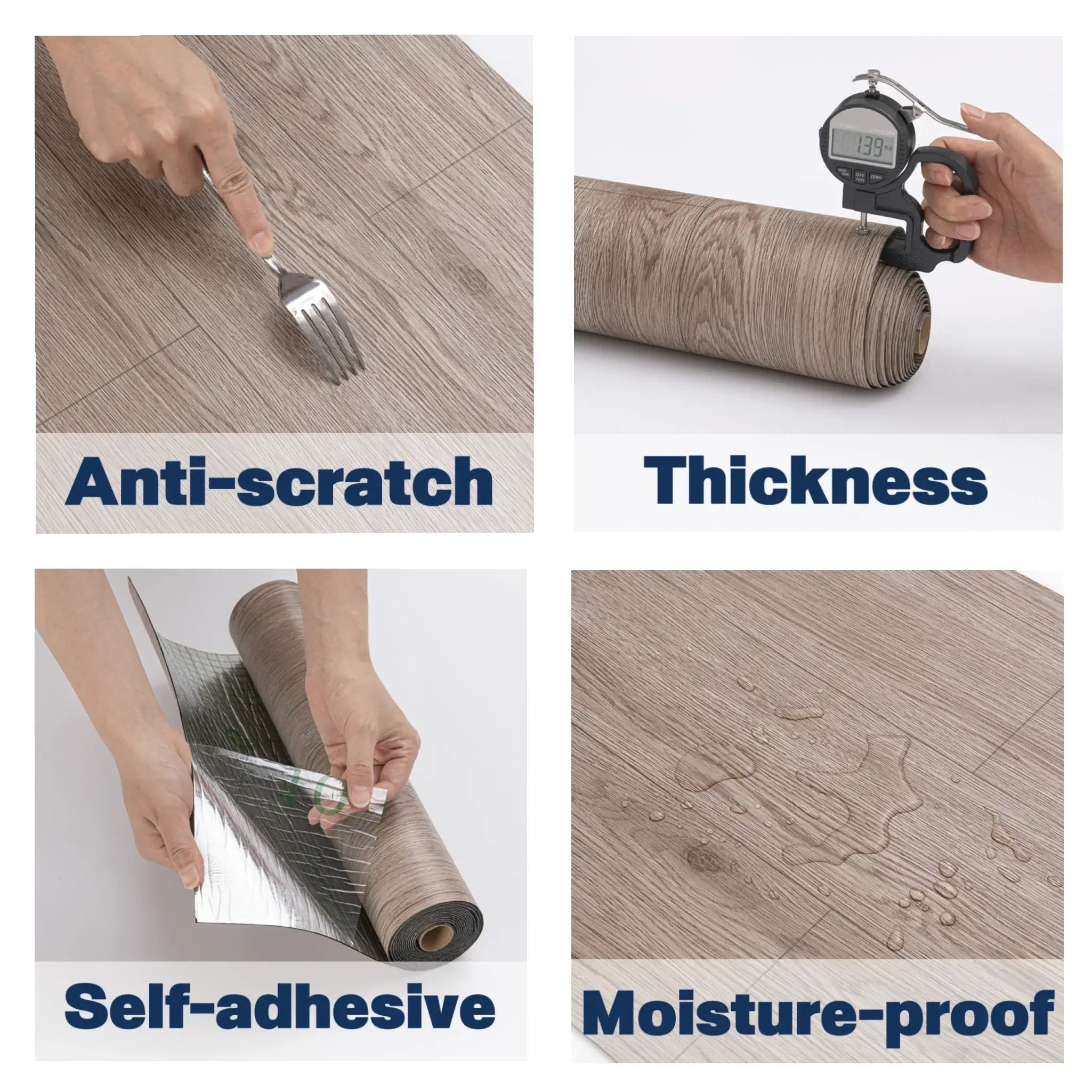 Wood Grain Peel & Stick Vinyl Floor Tile (2 Rolls, 25.8 Sq.Ft)