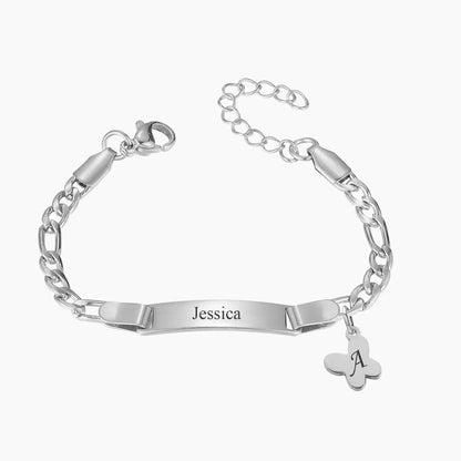 Adjustable Gold Baby Name Bracelet QB782-S-Butterfly / child size 13cm / no custom text