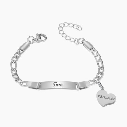Adjustable Gold Baby Name Bracelet QB782-S-Heart / adult size 18cm / custom text