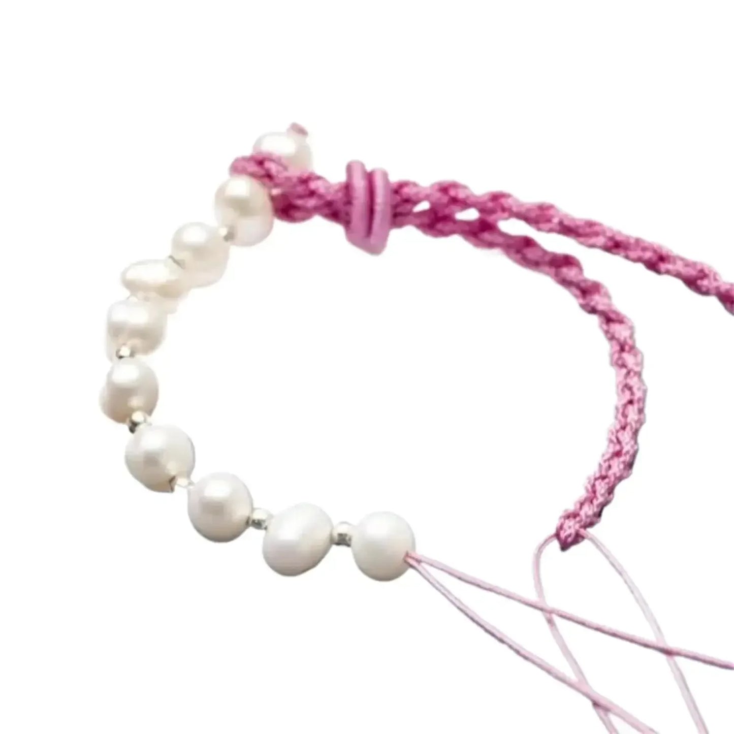 Handmade Pearl Projection Bracelet Custom Photo Luxury Pink 2 / adjustable / steel bead|United States
