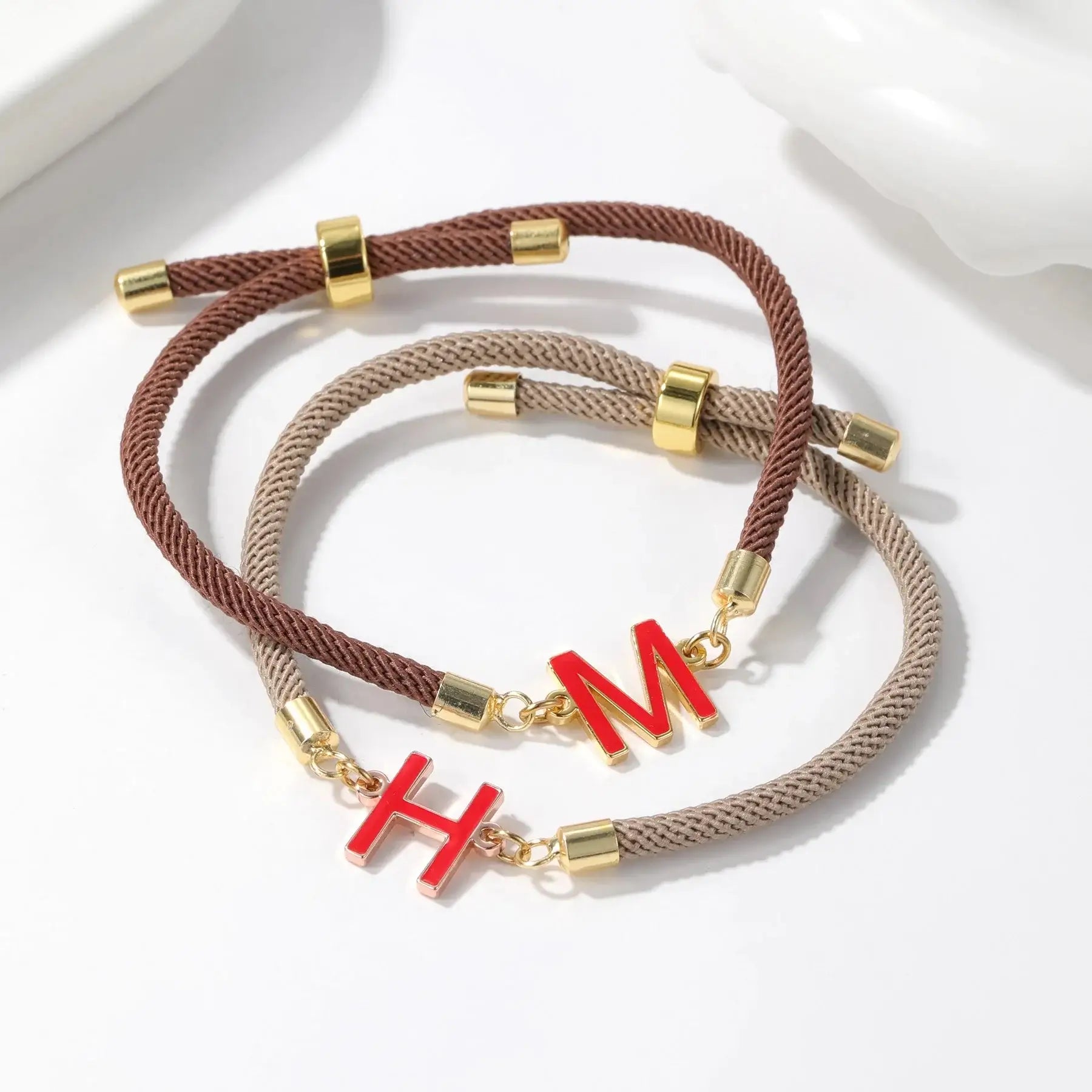 Shopminx Custom Enamel Initials Bracelet Stainless Steel Personalized Steel / Adjustable / Commonly color 8