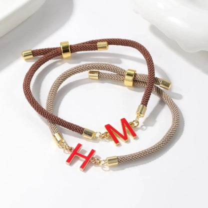 Custom Enamel Initials Bracelet Stainless Steel Personalized Steel / Adjustable / Commonly color 8