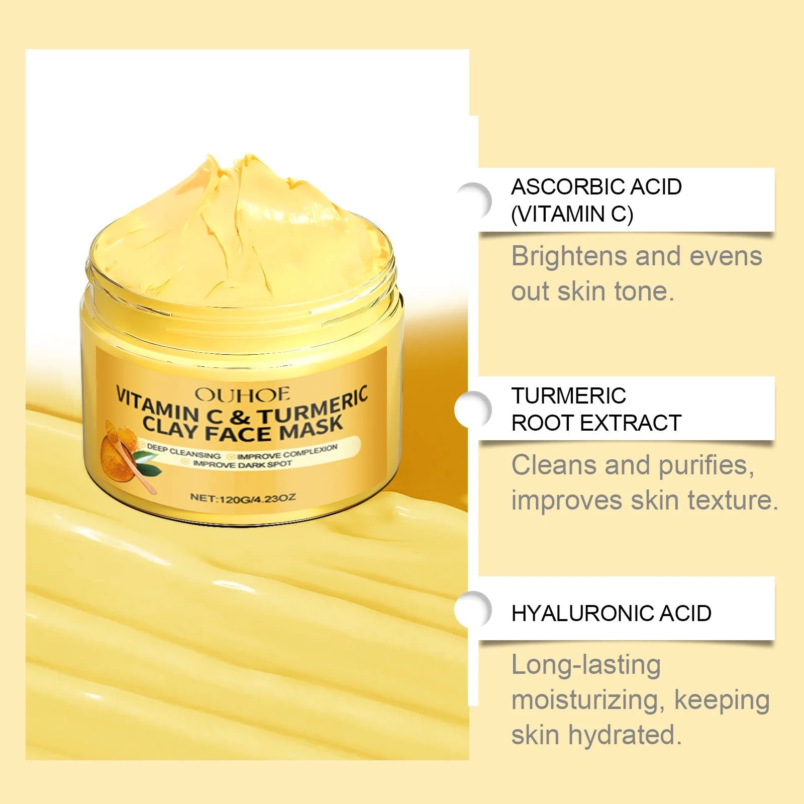 Vitamin C Turmeric Clay Mask – Deep Clean & Brighten Skin Minx