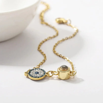 Light Luxury Photo Projection Bracelet Style 8-TYPB1884 / Adjustable / Rose Gold