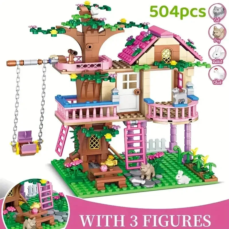 Dream City Friendship Tree House Princess Castle Building Blocks Set 504 pcs / United States