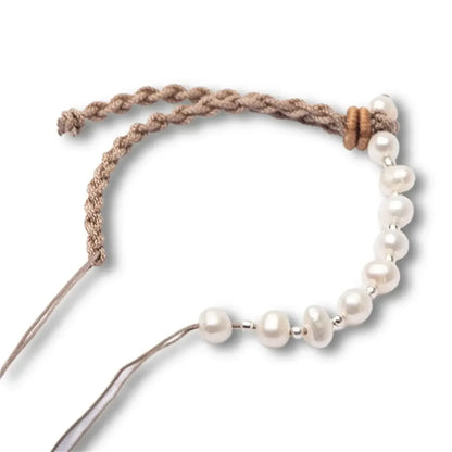 Handmade Pearl Projection Bracelet Custom Photo Luxury Light Brown / adjustable / rose gold bead|United States