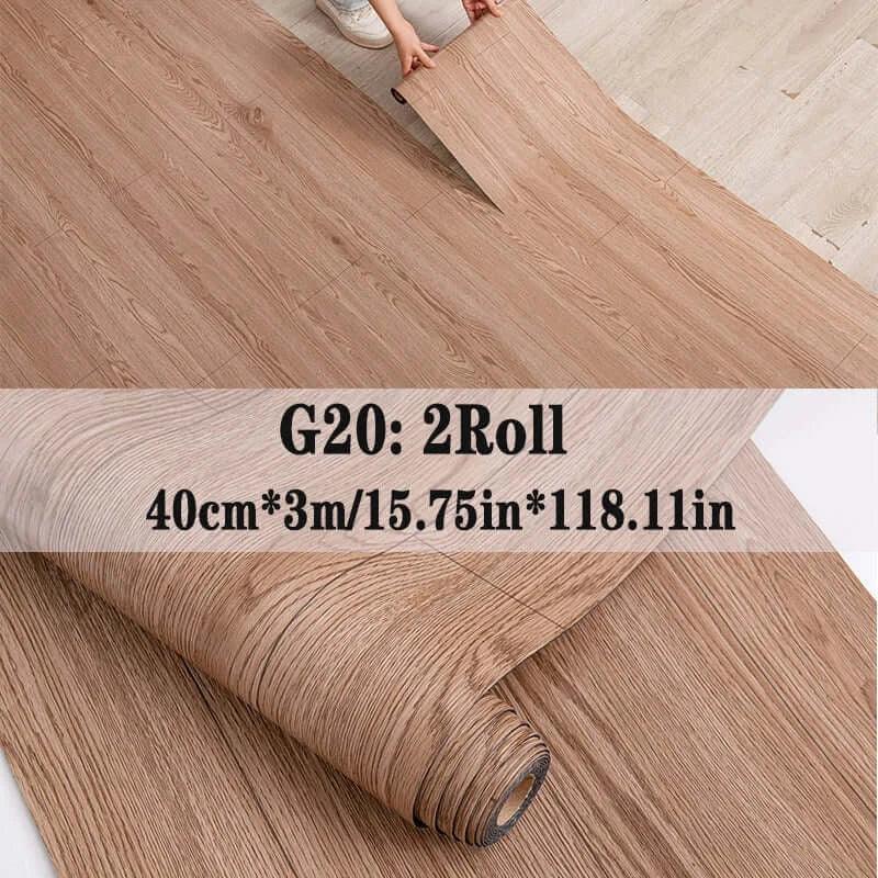 Wood Grain Peel & Stick Vinyl Floor Tile (2 Rolls, 25.8 Sq.Ft) G-020 / 15.75in 118.11in / United States