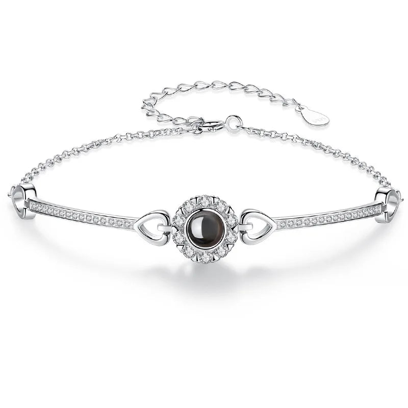 Personalized 925 Sterling Silver Projection Photo Bracelet