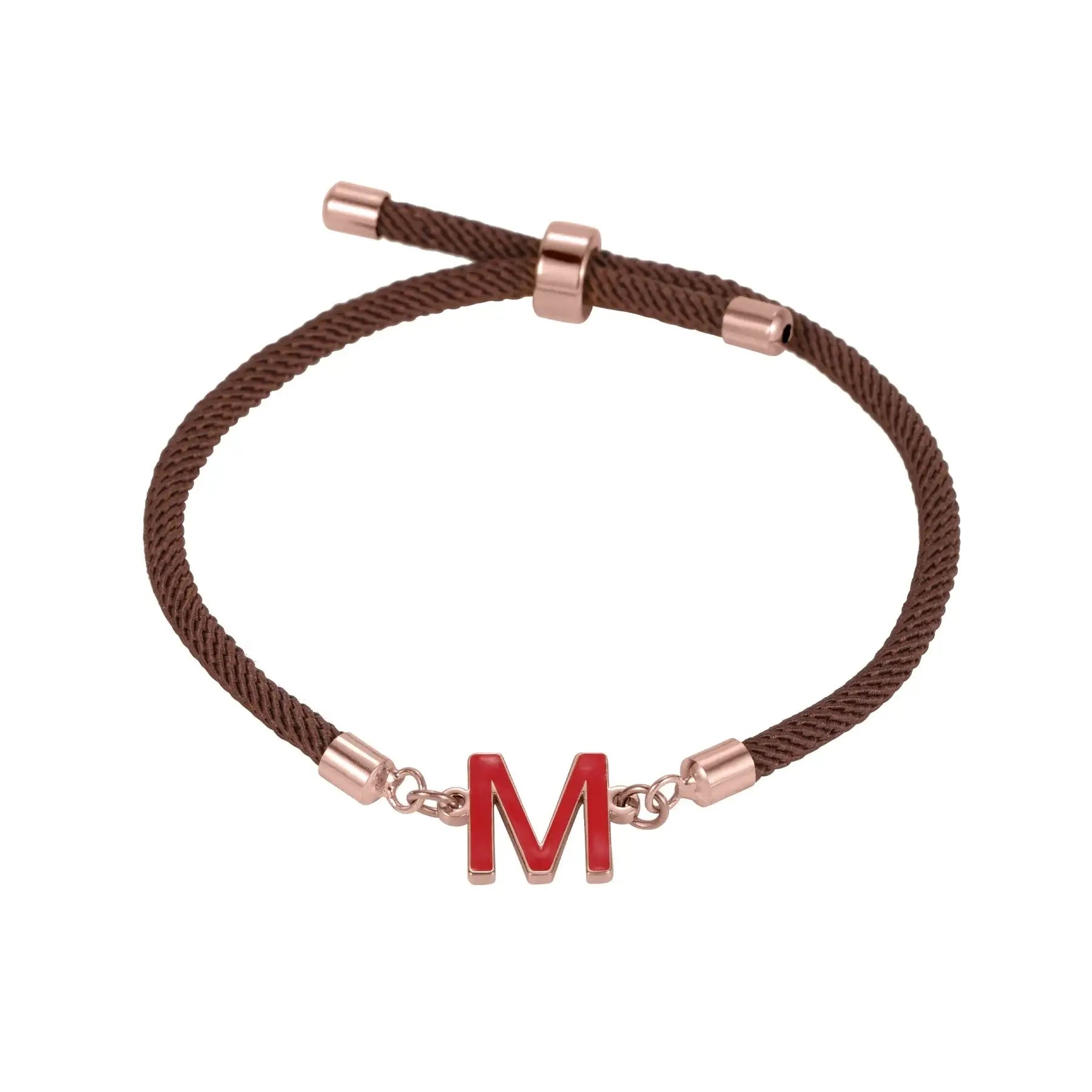 Shopminx Custom Enamel Initials Bracelet Stainless Steel Personalized Rose Gold / Adjustable / Commonly color 5
