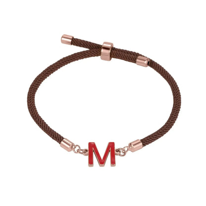 Custom Enamel Initials Bracelet Stainless Steel Personalized Rose Gold / Adjustable / Commonly color 5