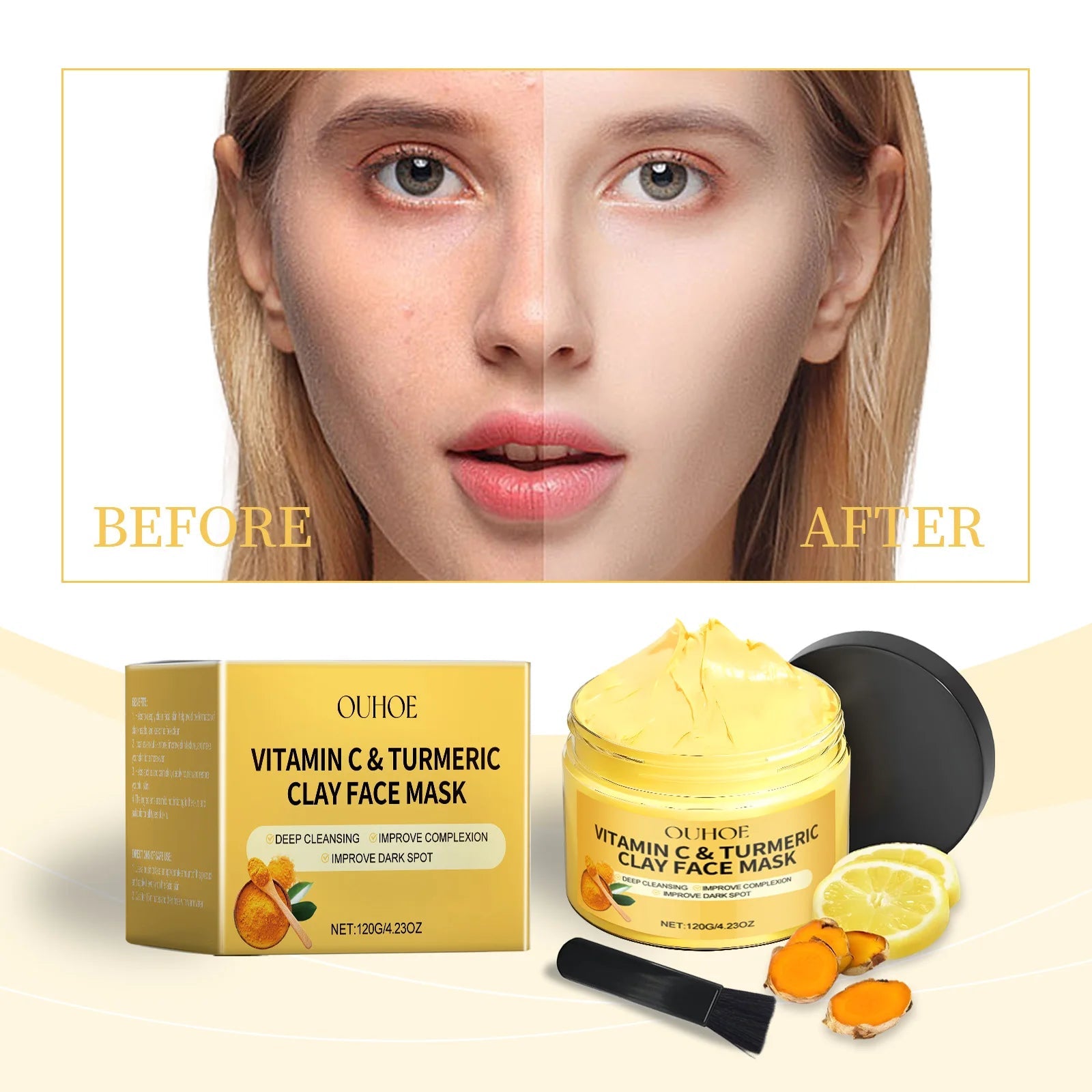Vitamin C Turmeric Clay Mask – Deep Clean & Brighten Skin Minx