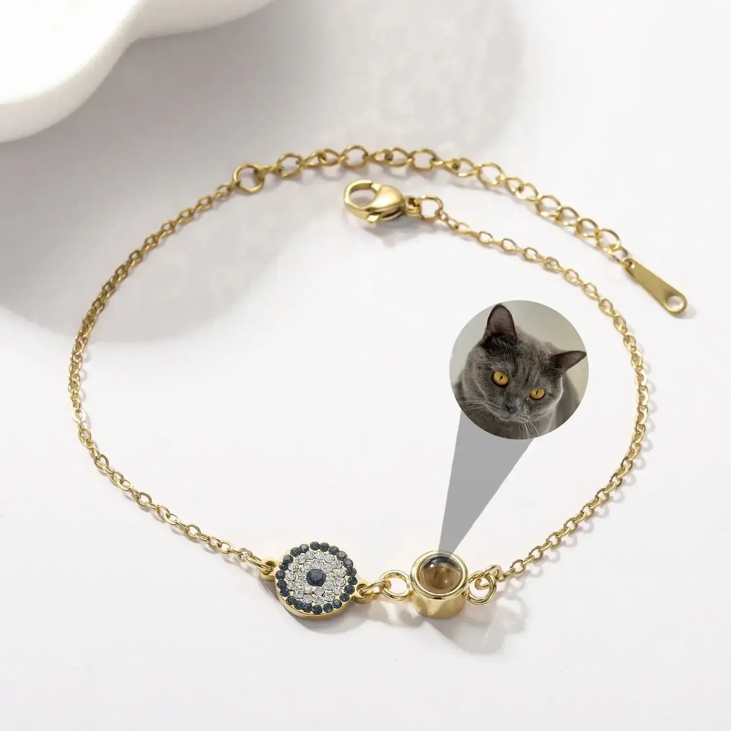 Light Luxury Photo Projection Bracelet Style 8-TYPB1884 / Adjustable / Rose Gold