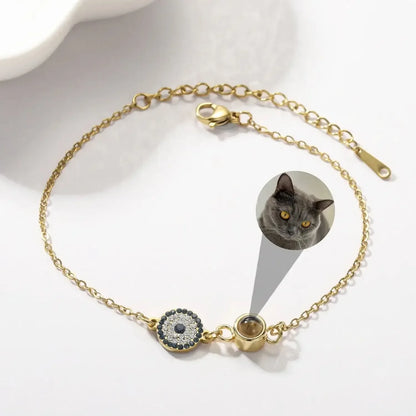 Light Luxury Photo Projection Bracelet Style 8-TYPB1884 / Adjustable / Rose Gold