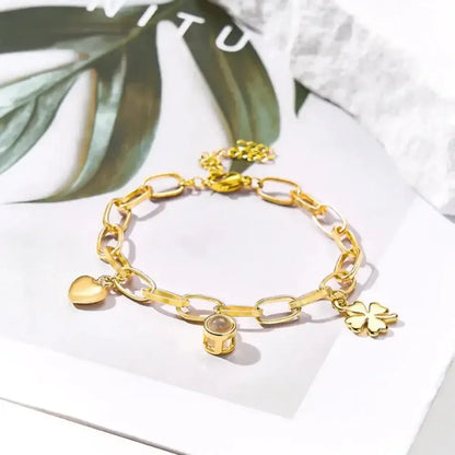 Custom Photo Projection Heart Bracelet Silver / 20cm Adults / United States