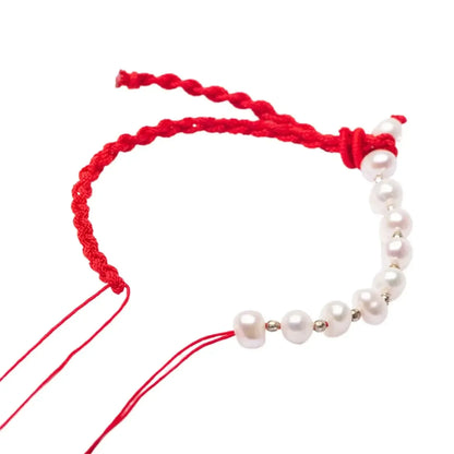 Handmade Pearl Projection Bracelet Custom Photo Luxury Red / adjustable / rose gold bead|United States