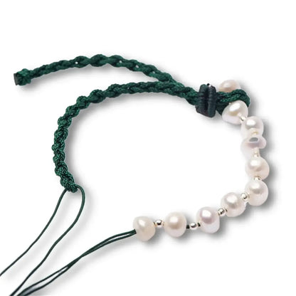 Handmade Pearl Projection Bracelet Custom Photo Luxury Deep Green / adjustable / rose gold bead|United States