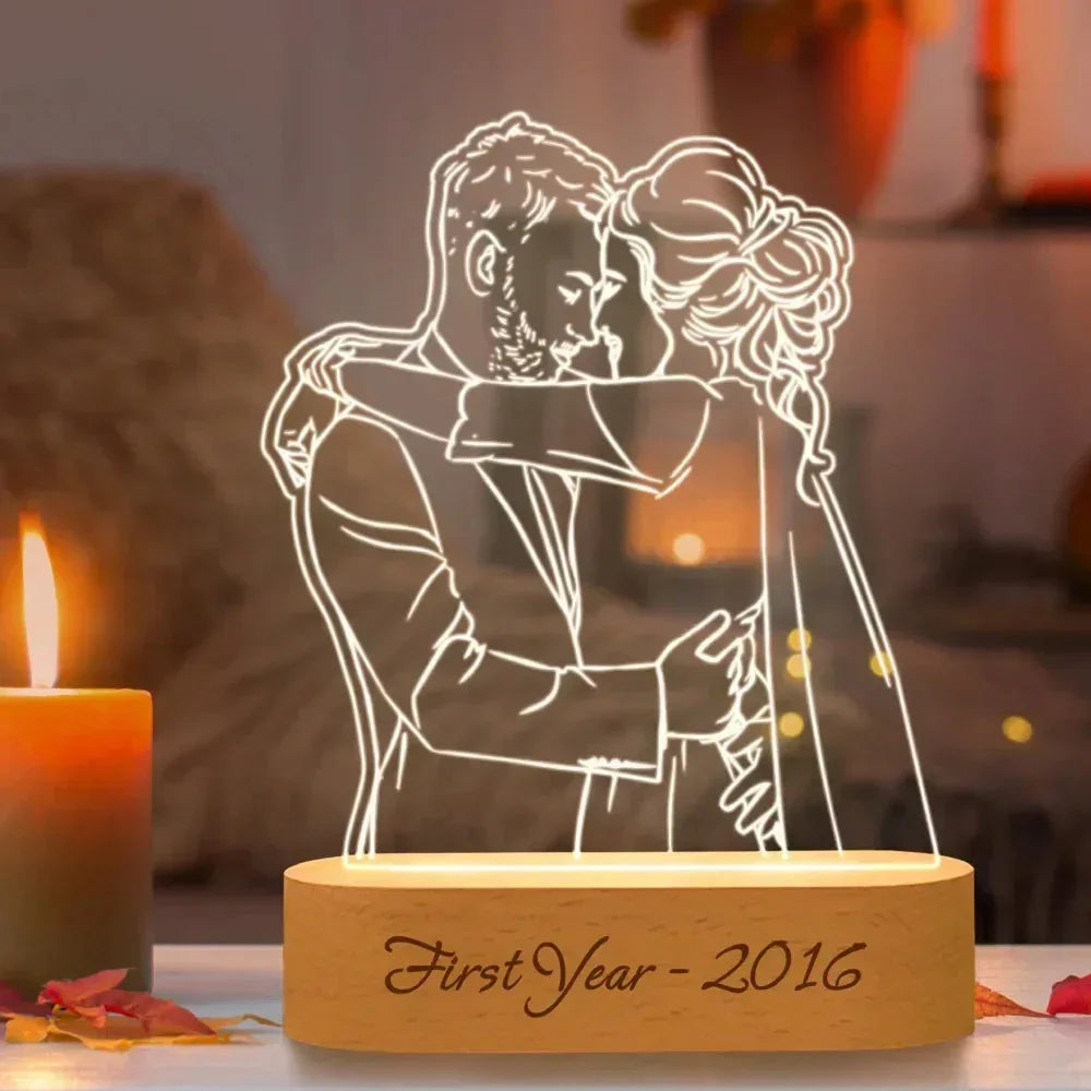Personalized Gift Photo 3D Lamp DIY 1 Person