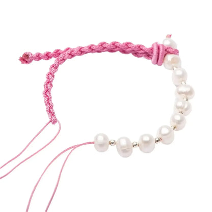 Handmade Pearl Projection Bracelet Custom Photo Luxury Pink 1 / adjustable / steel bead|United States
