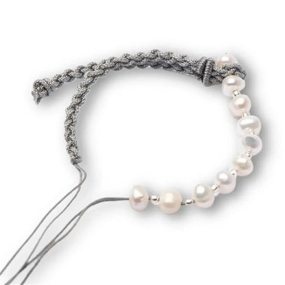 Handmade Pearl Projection Bracelet Custom Photo Luxury Gray / adjustable / gold bead|United States