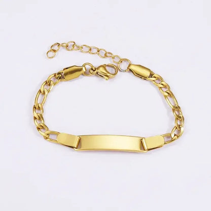 Adjustable Gold Baby Name Bracelet QB782-G / youth size16cm / custom text
