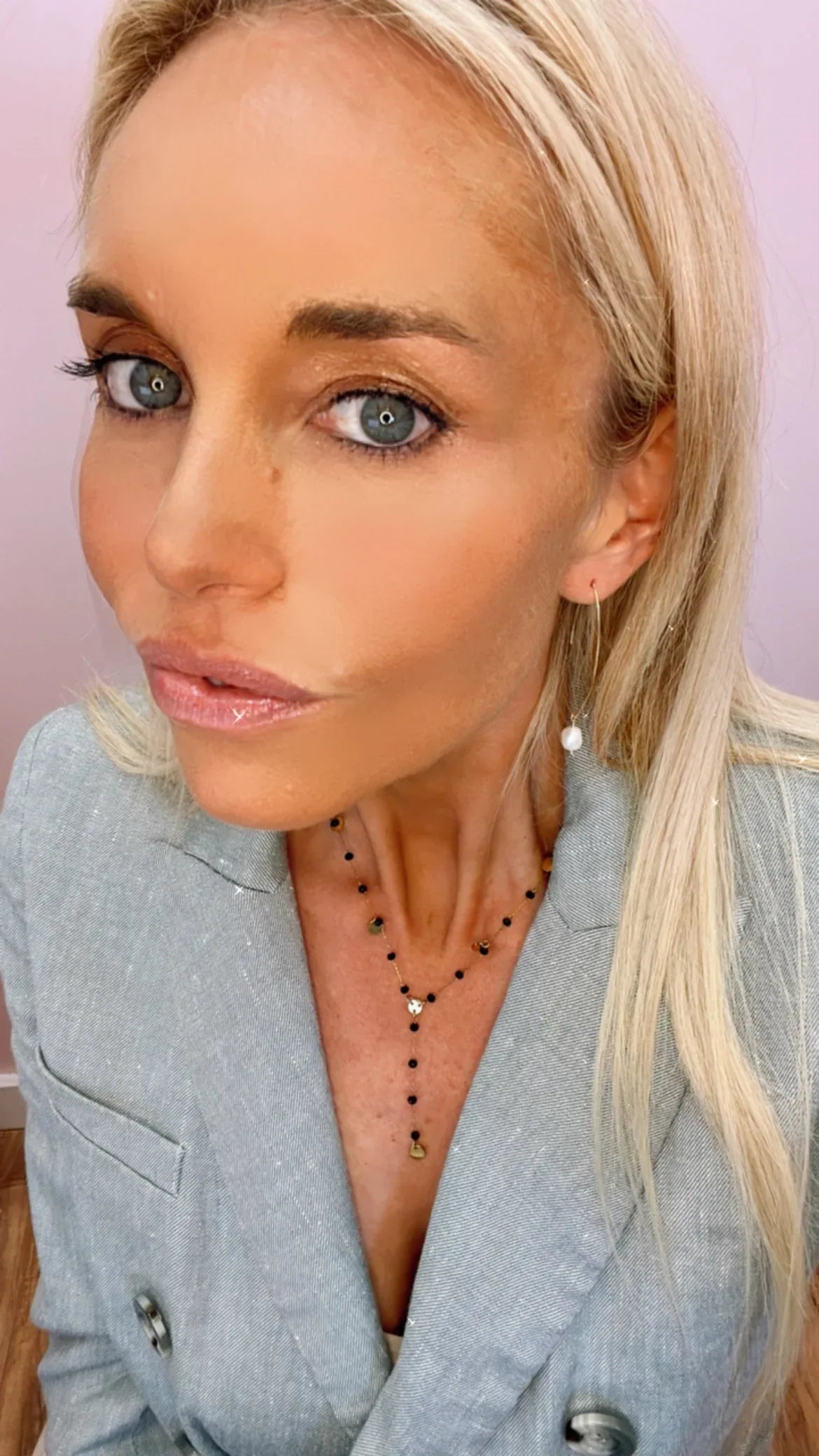 Gold and Black Crystal Necklace with Gold Accents Gold Stainless Steel-ALI-NCK-N21026G-GSS / Black / 16 in