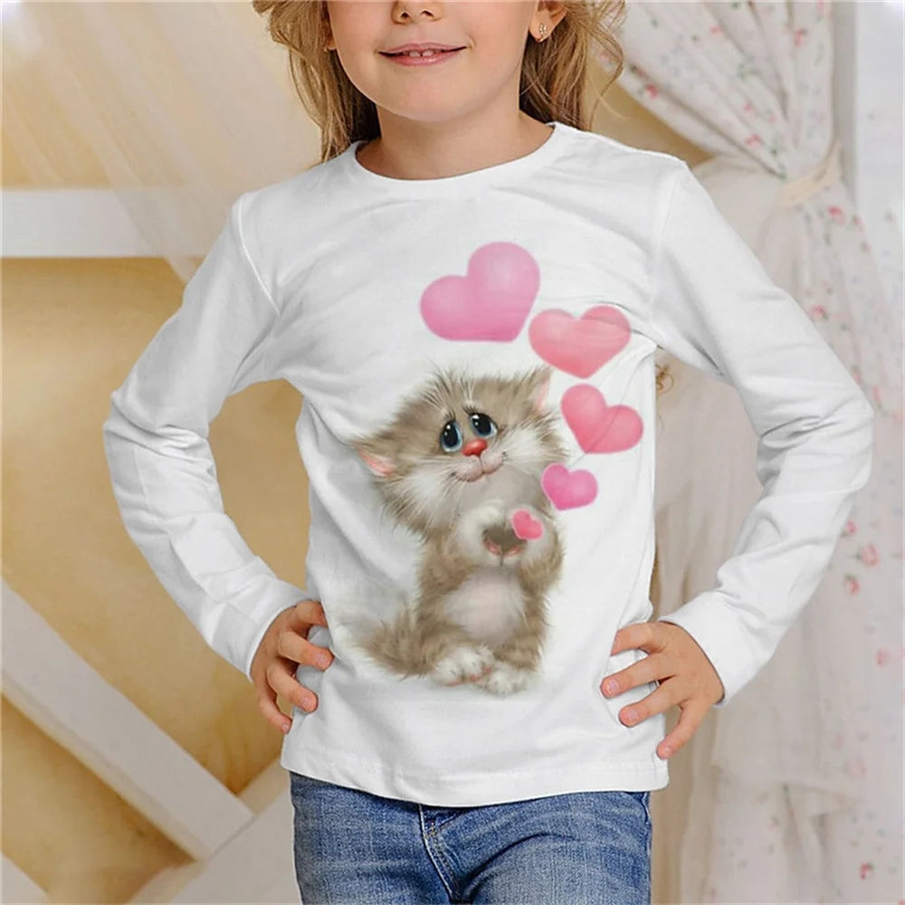 3D Graphic Cat T-shirt