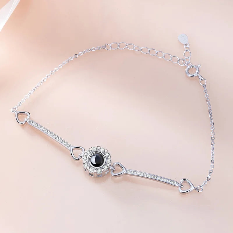 Personalized 925 Sterling Silver Projection Photo Bracelet
