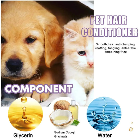 Pet Hair Care Cream Moisturizes Care Pet Hair Conditioner Dry Skin Pet Hair Conditioner for Pet Fur Hair Dogs 50ML