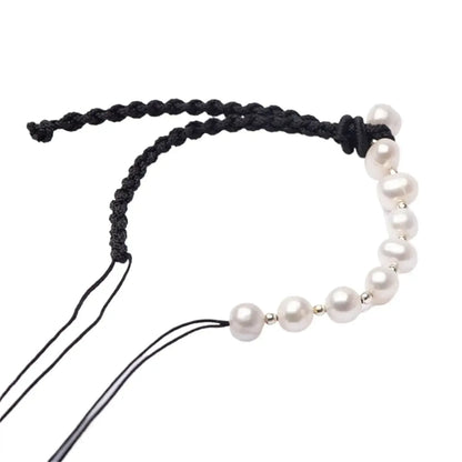 Handmade Pearl Projection Bracelet Custom Photo Luxury Black / adjustable / rose gold bead|United States