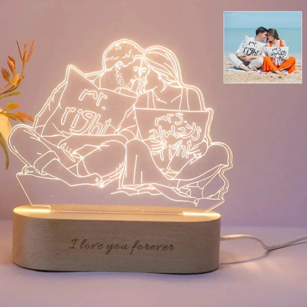 Personalized Gift Photo 3D Lamp DIY 1 Person