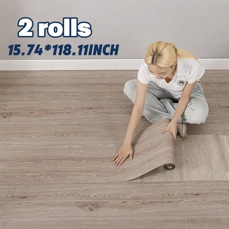Wood Grain Peel & Stick Vinyl Floor Tile (2 Rolls, 25.8 Sq.Ft)