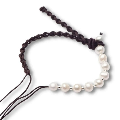 Handmade Pearl Projection Bracelet Custom Photo Luxury Dark Brown / adjustable / rose gold bead|United States