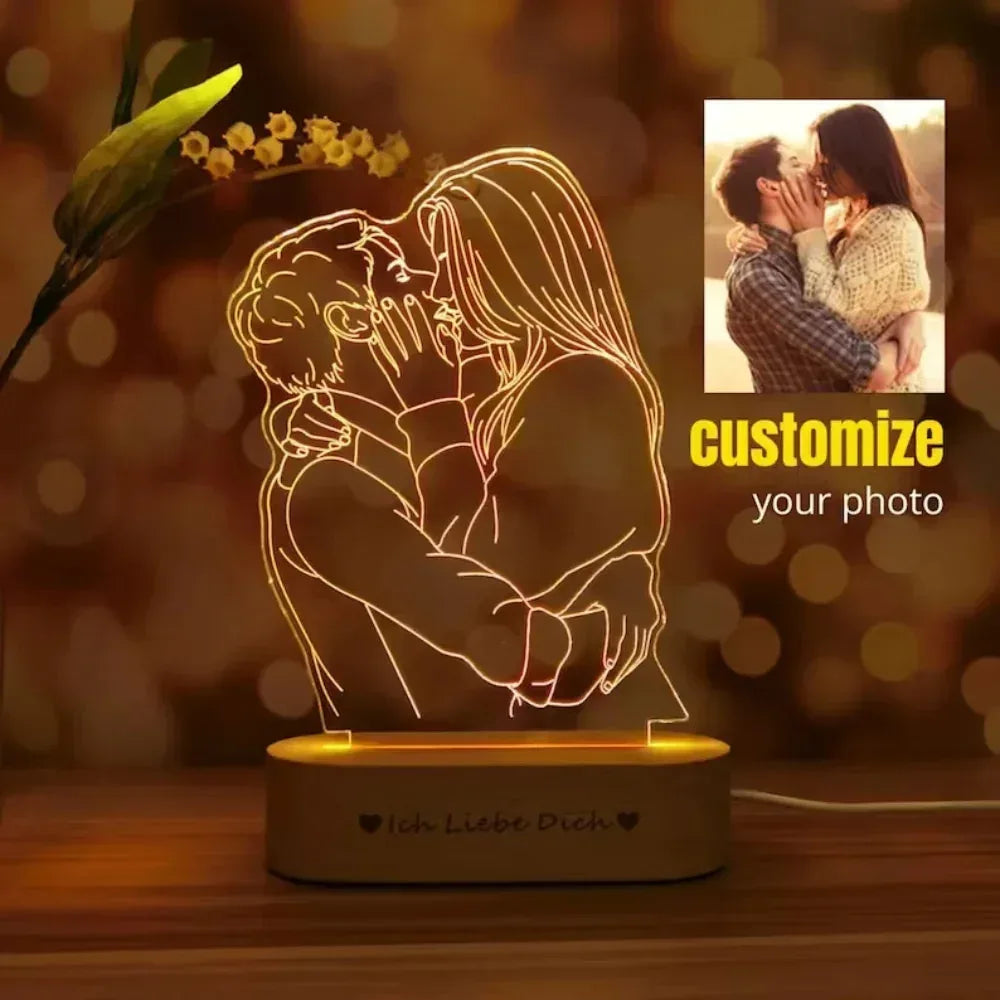 Personalized Gift Photo 3D Lamp DIY 1 Person