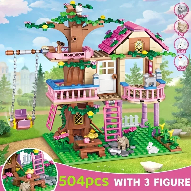 Dream City Friendship Tree House Princess Castle Building Blocks Set