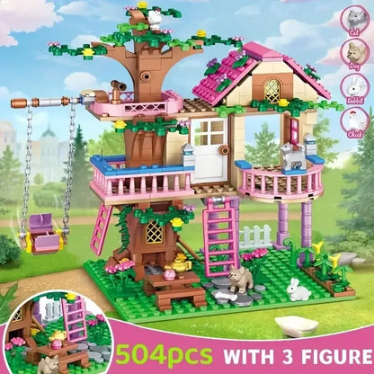 Dream City Friendship Tree House Princess Castle Building Blocks Set 504 pcs / United States