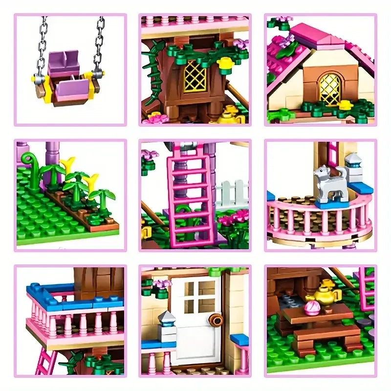 Dream City Friendship Tree House Princess Castle Building Blocks Set 504 pcs / United States