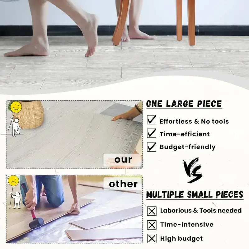 Wood Grain Peel & Stick Vinyl Floor Tile (2 Rolls, 25.8 Sq.Ft)