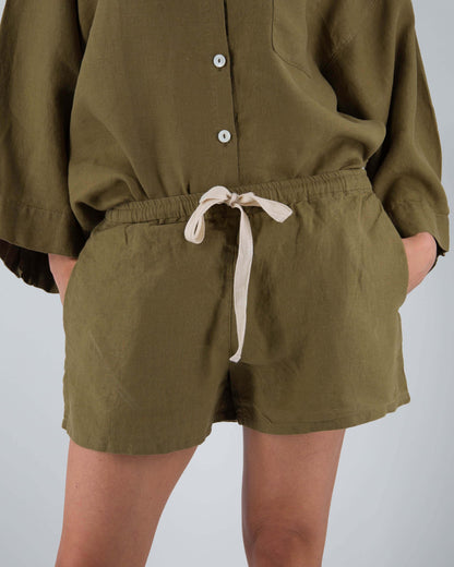 Lee Linen Shorts L / Moss