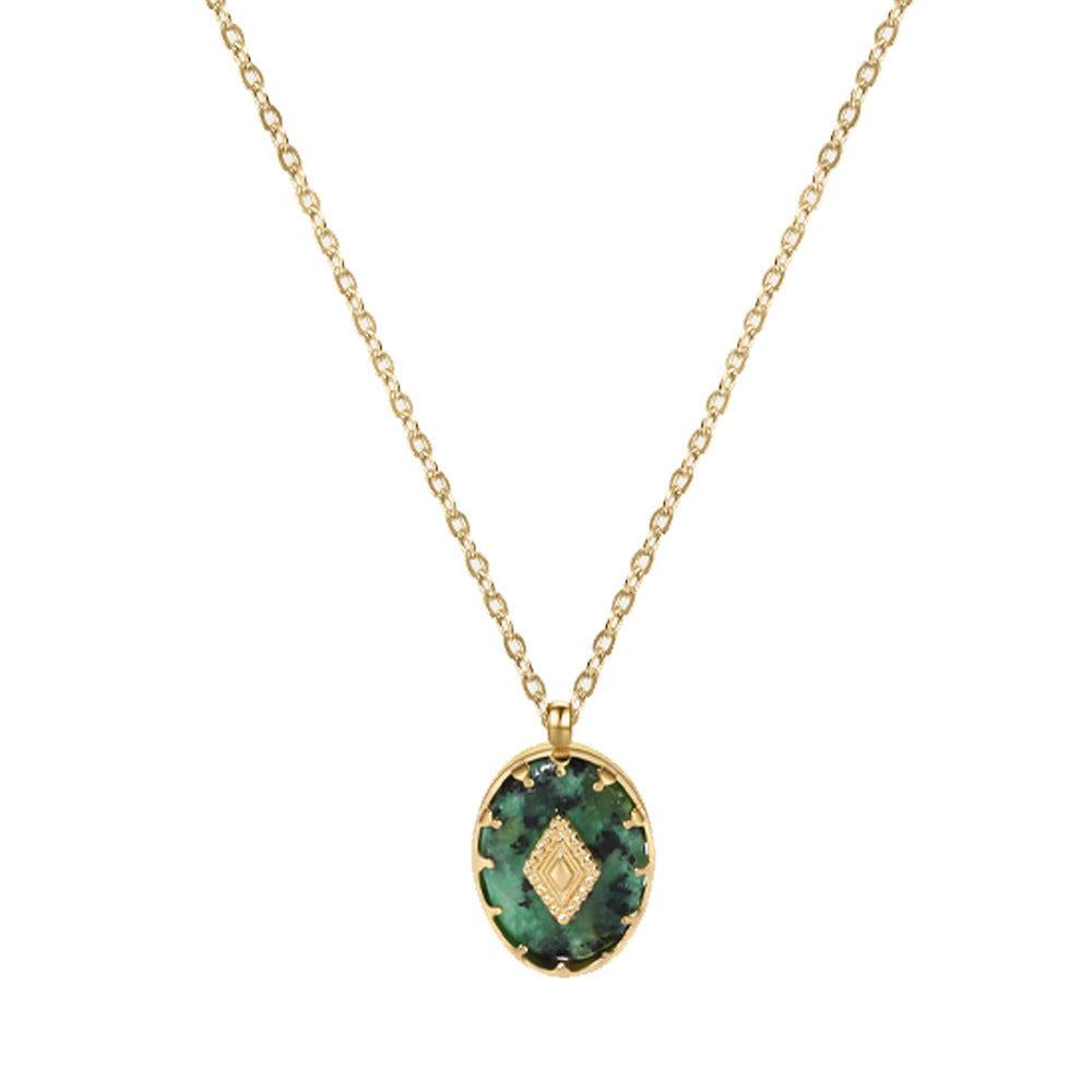 European and American square necklace niche high-end retro collarbone chain necklace